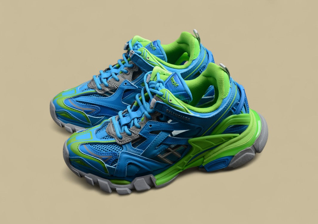 Balenciaga Blue & Green Runner Sneaker