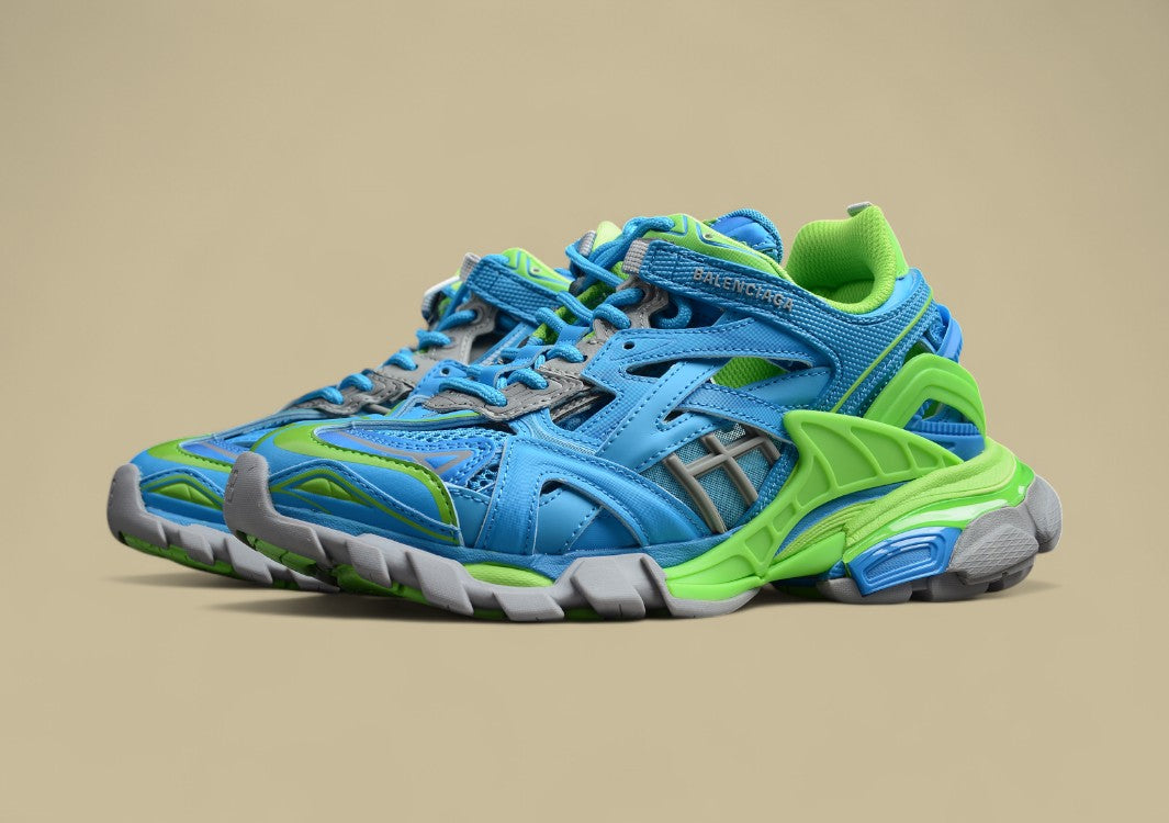 Balenciaga Blue & Green Runner Sneaker