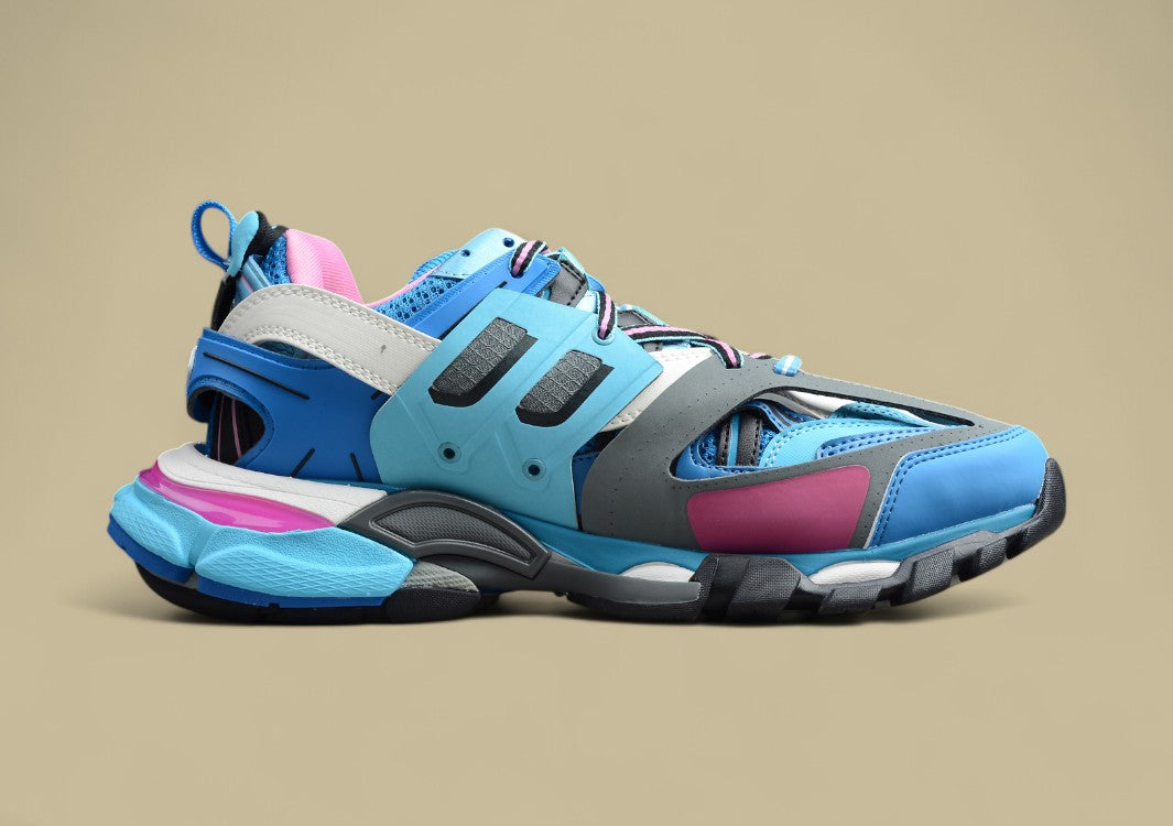 Balenciaga Blue & Pink Tech Runner Sneaker