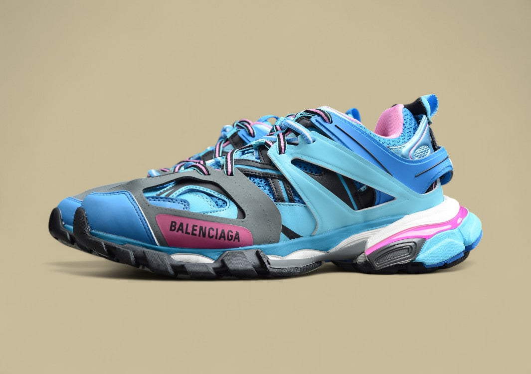 Balenciaga Blue & Pink Tech Runner Sneaker