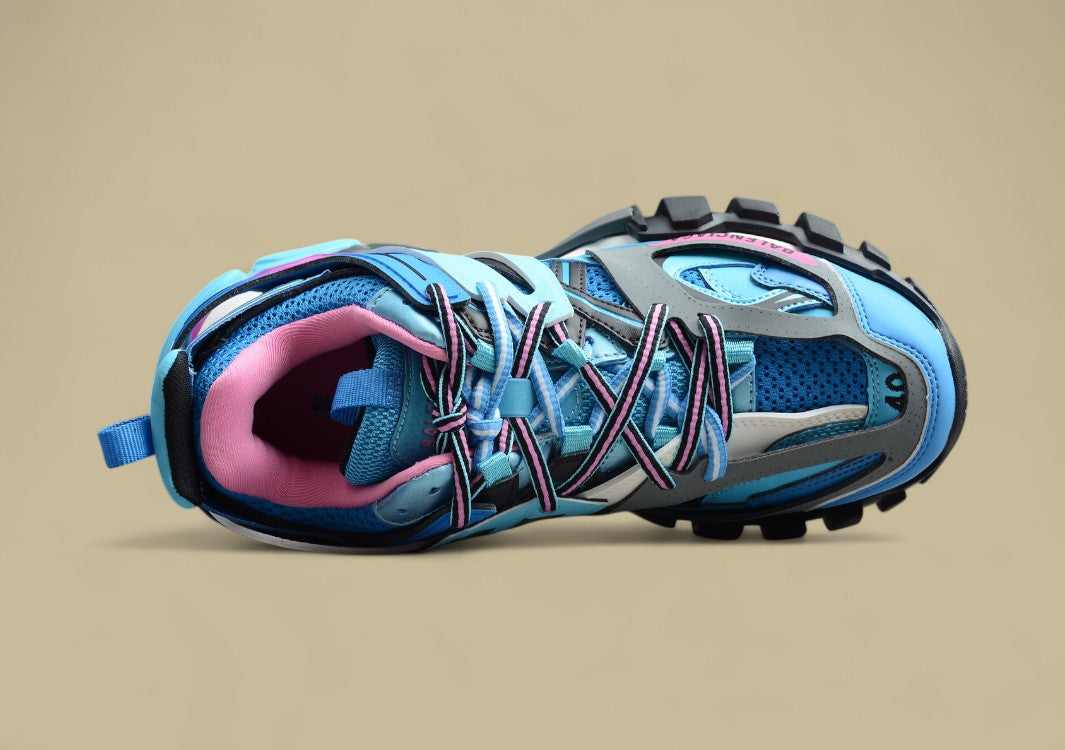 Balenciaga Blue & Pink Tech Runner Sneaker