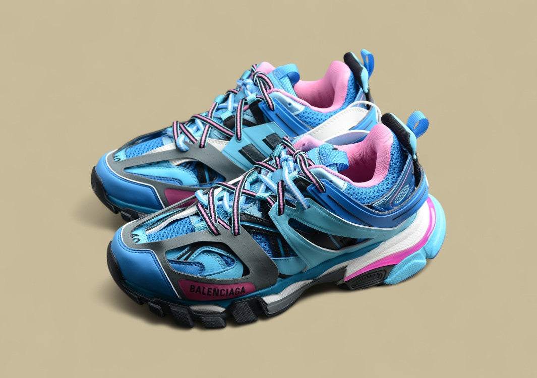 Balenciaga Blue & Pink Tech Runner Sneaker