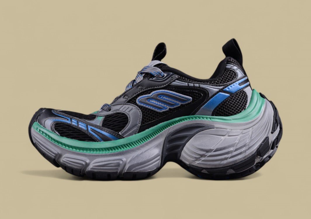 Balenciaga Cargo Sneaker – Black/Grey with Blue