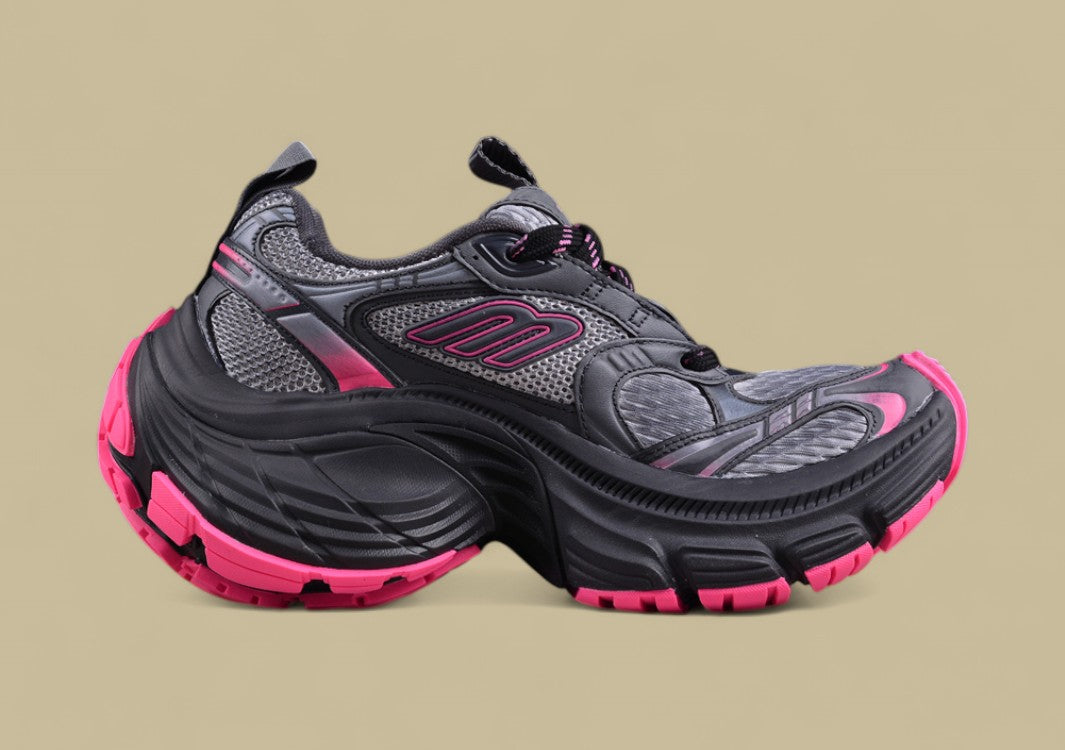 Balenciaga Cargo Sneaker – Black/Grey with Hot Pink