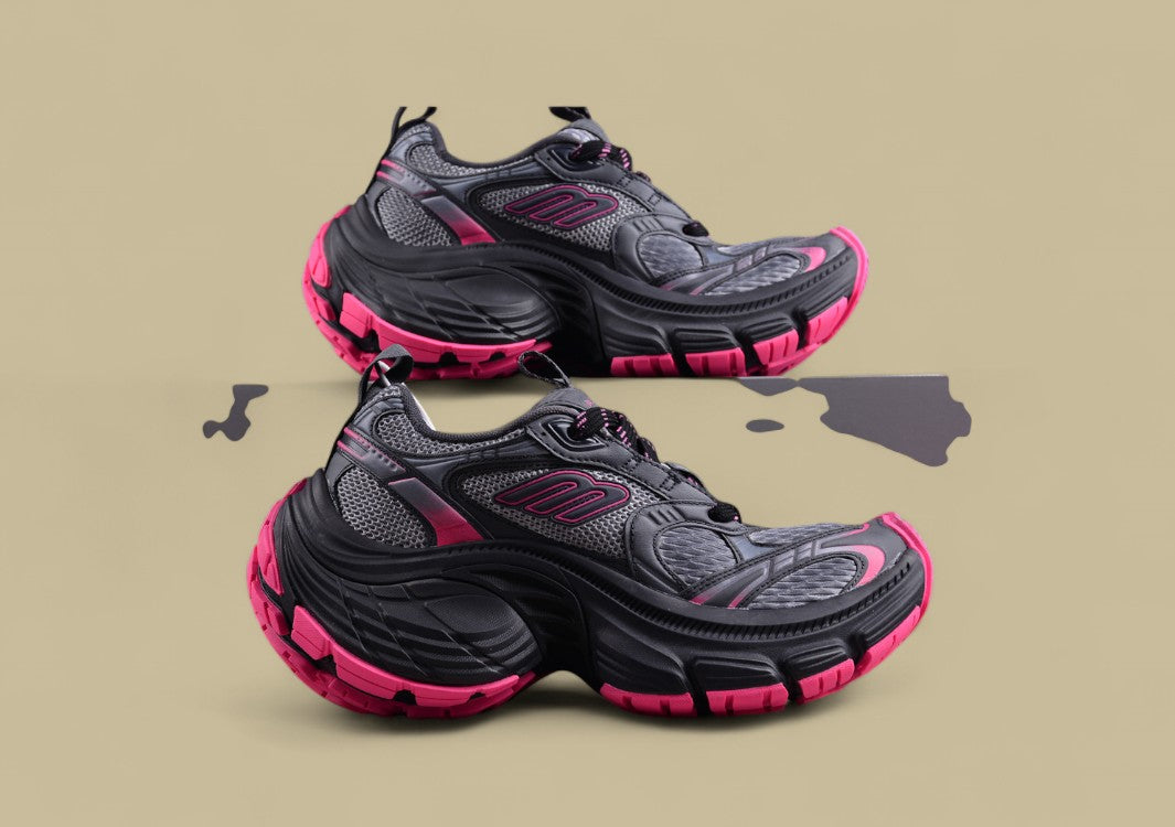 Balenciaga Cargo Sneaker – Black/Grey with Hot Pink