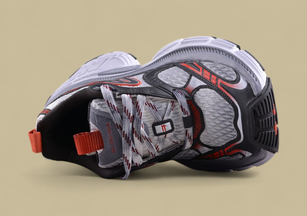 Balenciaga Cargo Sneaker – Grey/White with Red