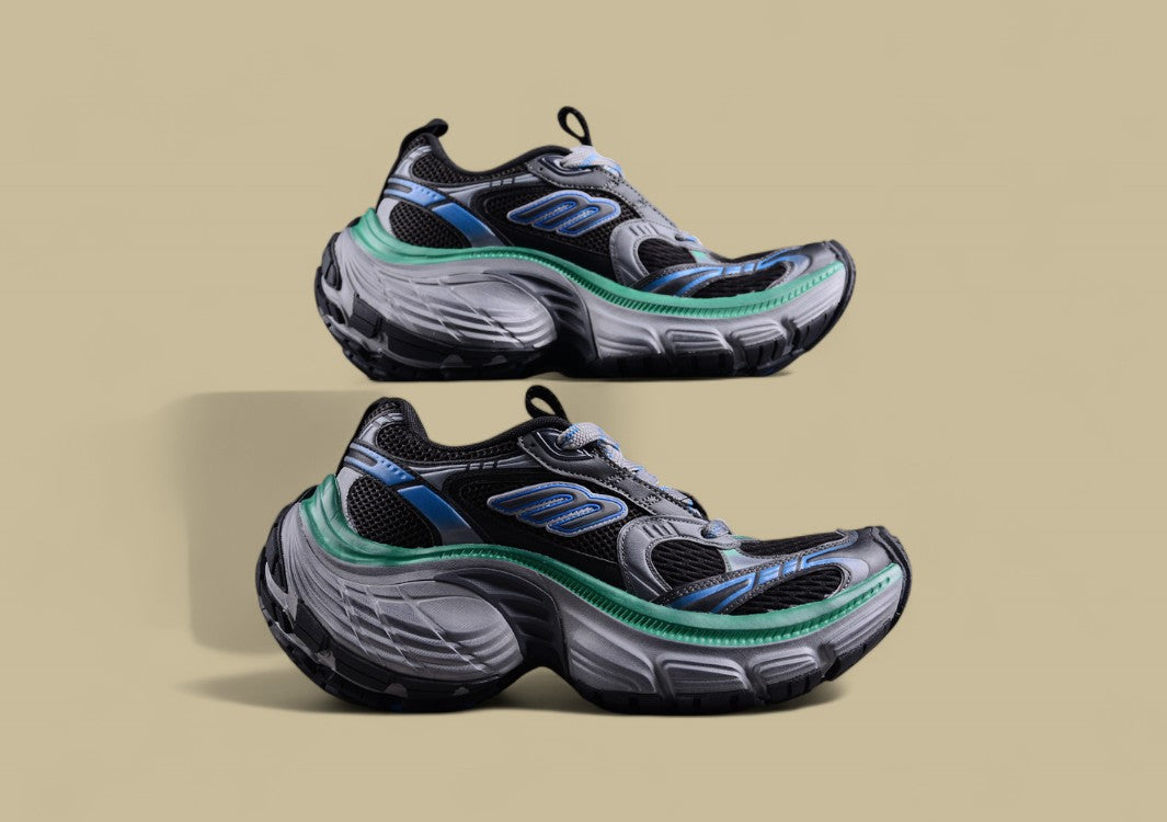 Balenciaga Cargo Sneaker – Black/Grey with Blue