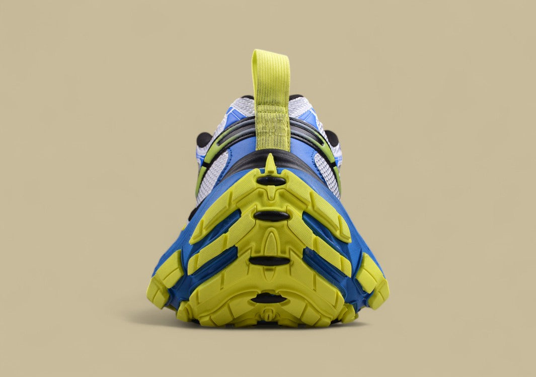 Balenciaga Cargo Sneaker – White/Grey with Neon Yellow and Blue