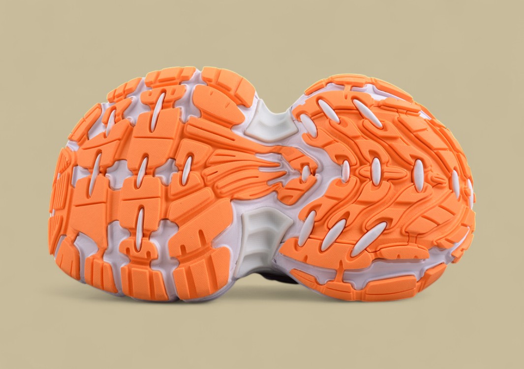 Balenciaga Cargo Sneaker – White/Orange with Red