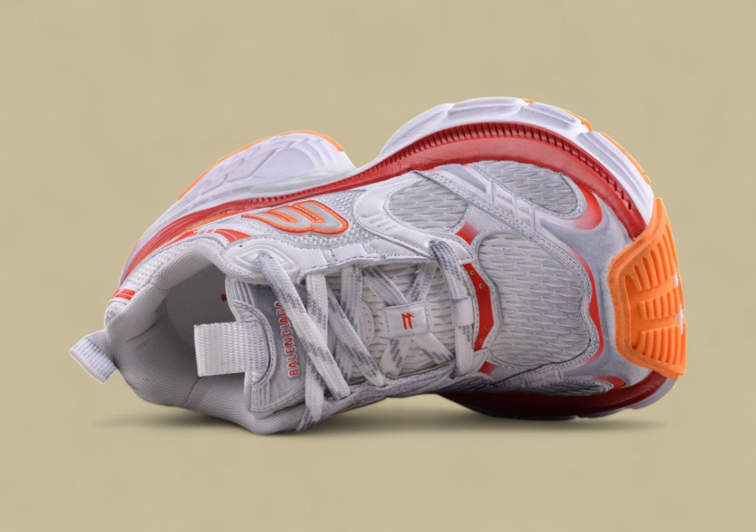 Balenciaga Cargo Sneaker – White/Orange with Red