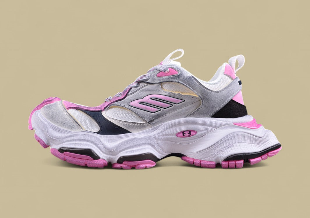 Balenciaga Cargo Sneaker – White/Pink/Grey