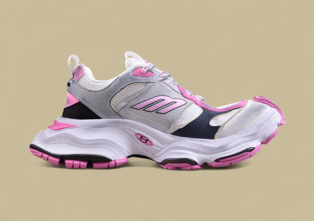 Balenciaga Cargo Sneaker – White/Pink/Grey