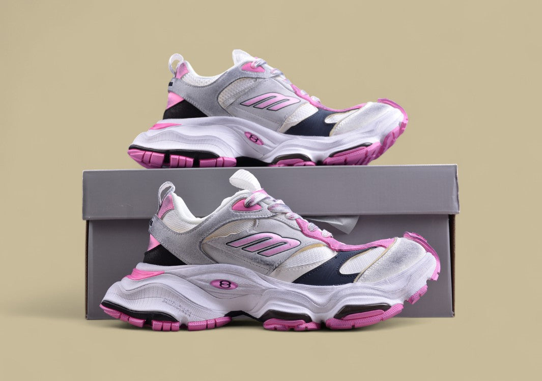Balenciaga Cargo Sneaker – White/Pink/Grey