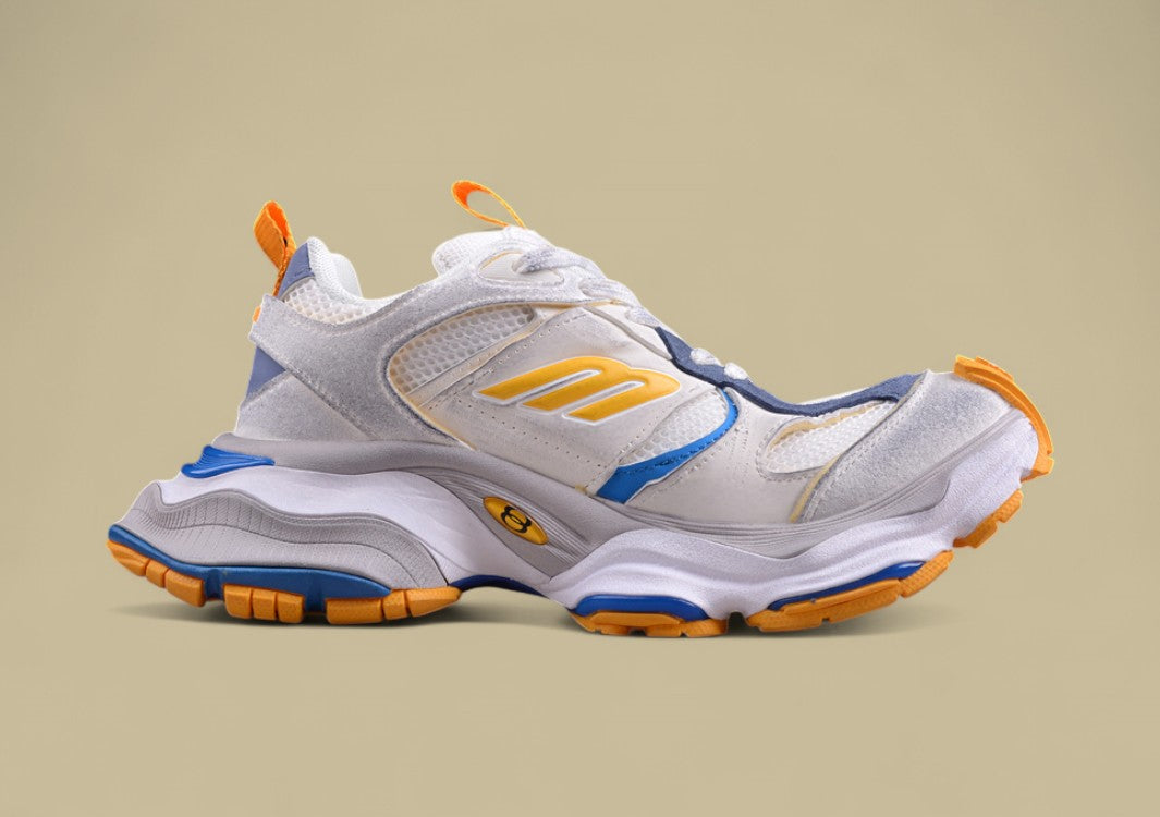 Balenciaga Cargo Sneaker – White, Blue & Orange