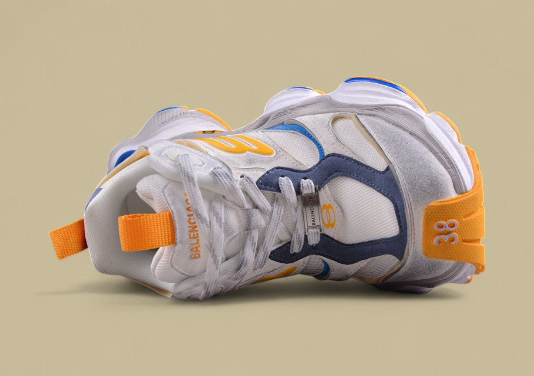 Balenciaga Cargo Sneaker – White, Blue & Orange