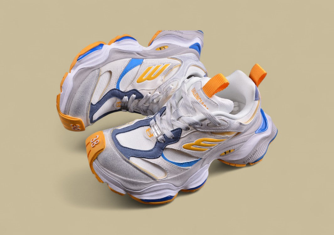 Balenciaga Cargo Sneaker – White, Blue & Orange