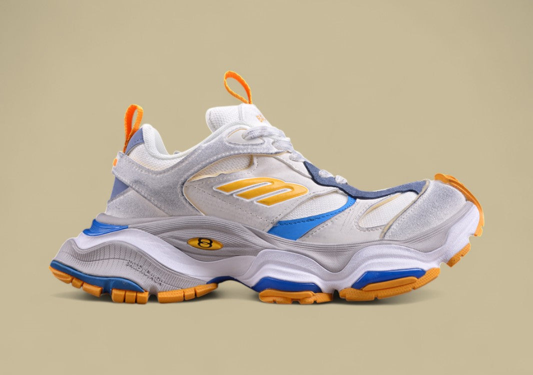Balenciaga Cargo Sneaker – White, Blue & Orange
