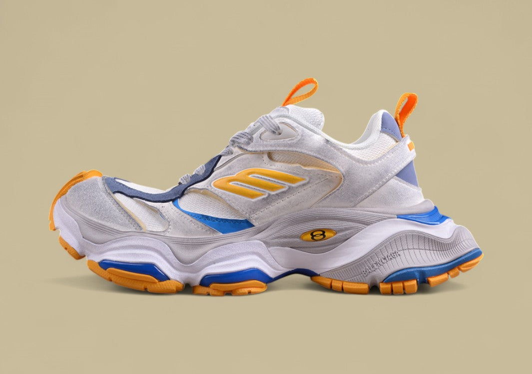 Balenciaga Cargo Sneaker – White, Blue & Orange