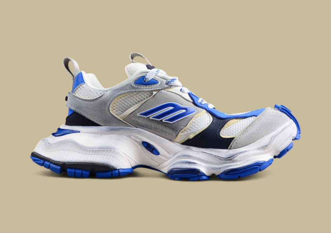 Balenciaga Cargo Sneaker in White/Blue/Grey