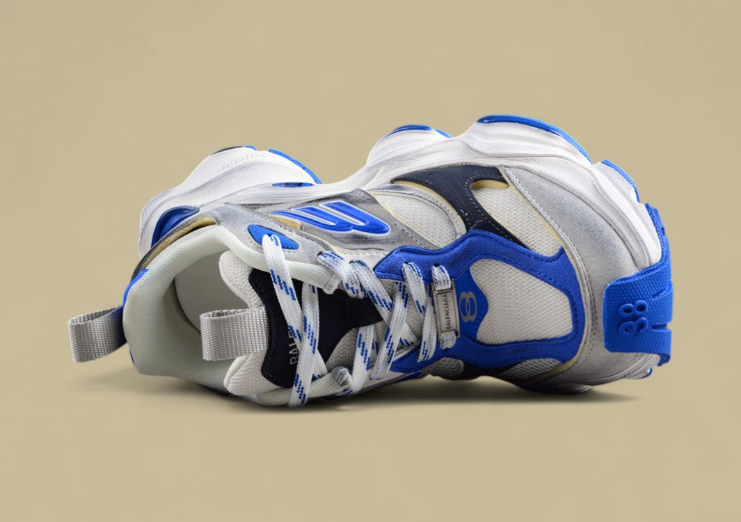 Balenciaga Cargo Sneaker in White/Blue/Grey