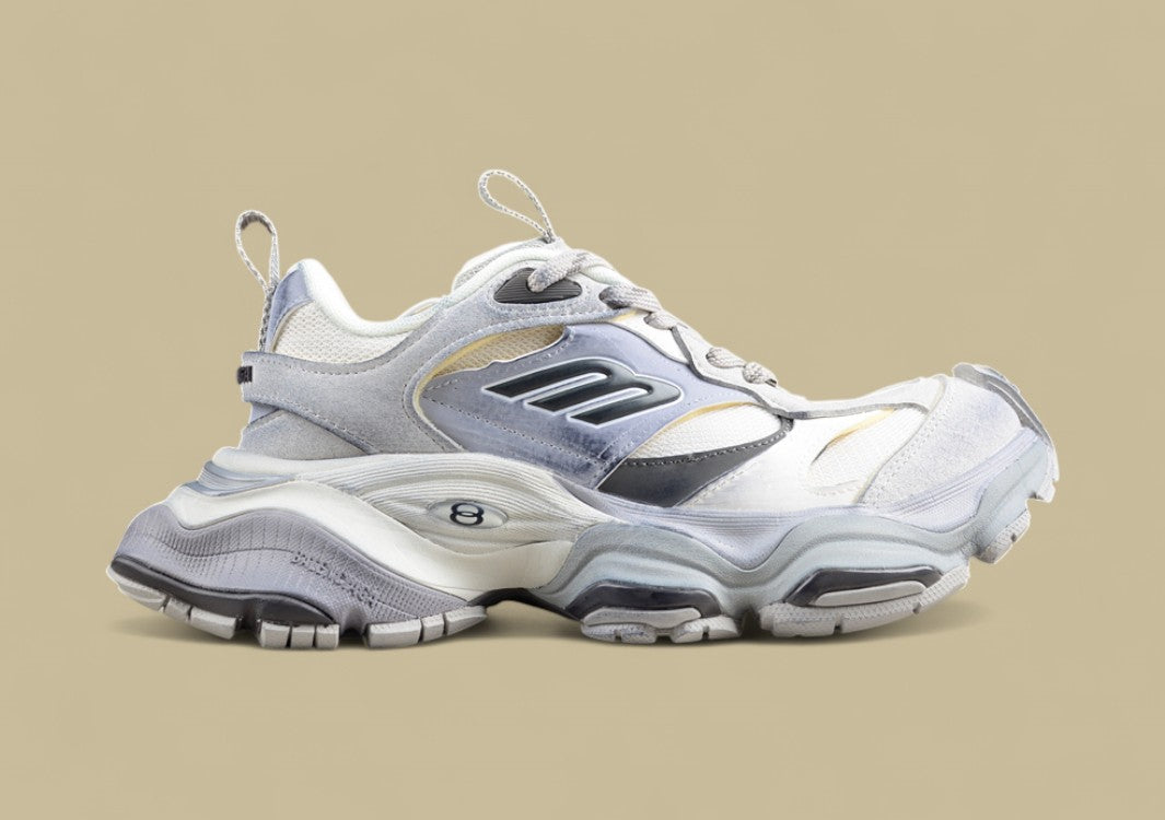 Balenciaga Cargo Sneaker in White/Grey
