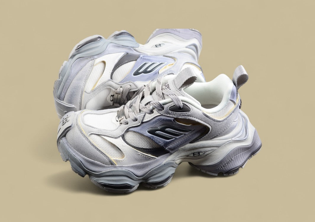 Balenciaga Cargo Sneaker in White/Grey