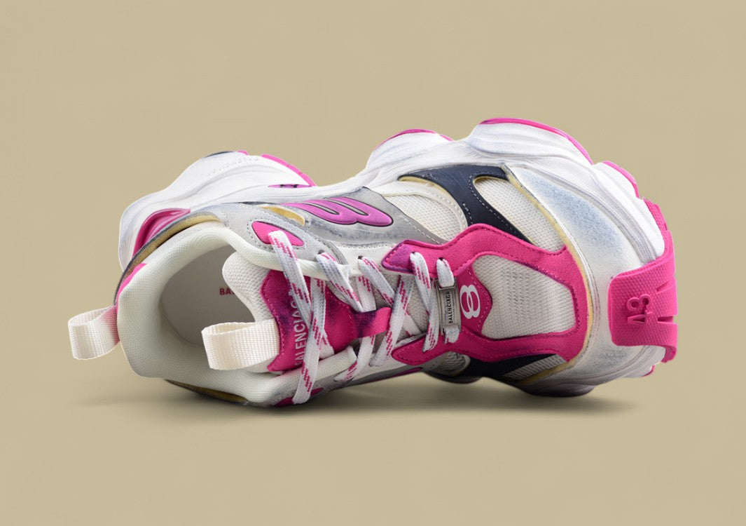Balenciaga Cargo Sneaker in White/Pink/Grey