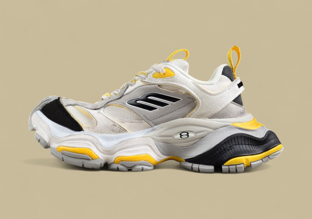 Balenciaga Cargo Sneaker in White/Yellow/Black