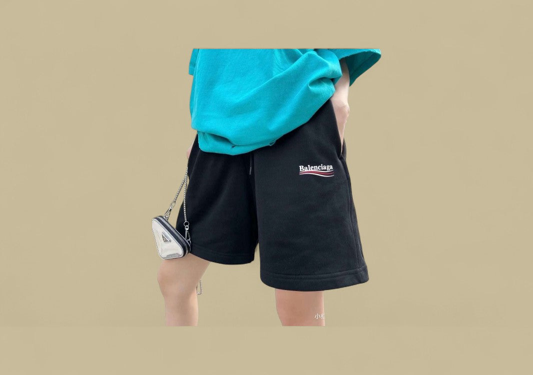 Balenciaga Classic Embroidery Coca-Cola Logo Shorts – Black