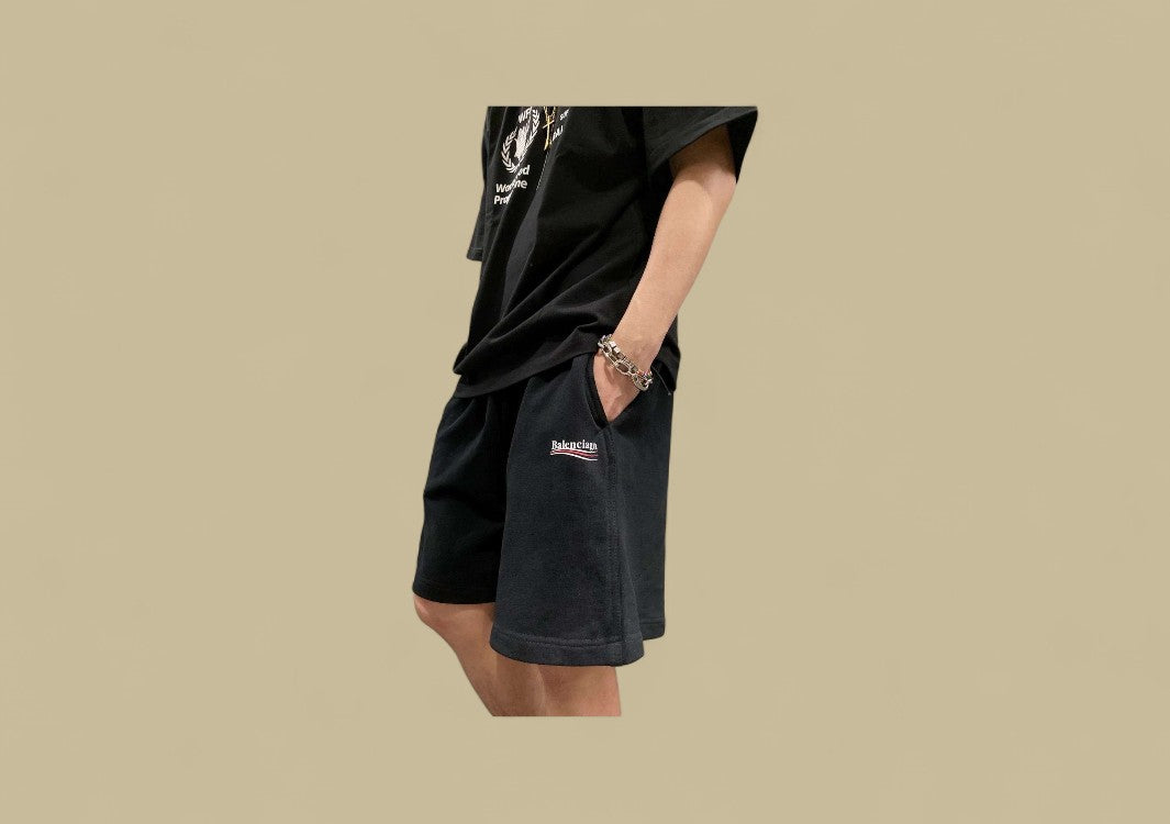 Balenciaga Classic Embroidery Coca-Cola Logo Shorts – Black