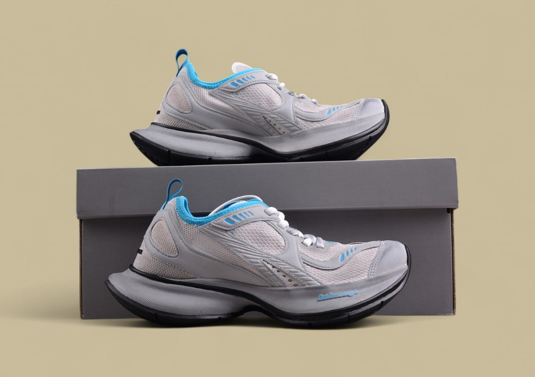 Balenciaga Defender Sneaker – Grey with Blue