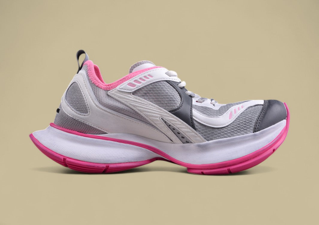 Balenciaga Defender Sneaker – White/Grey with Pink