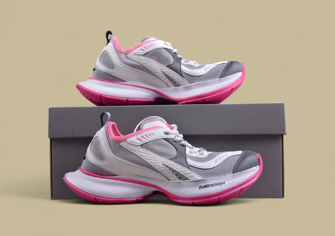 Balenciaga Defender Sneaker – White/Grey with Pink