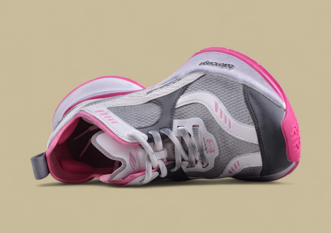 Balenciaga Defender Sneaker – White/Grey with Pink