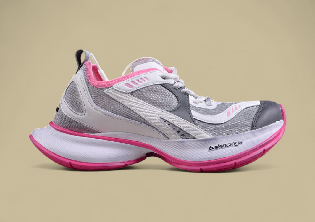 Balenciaga Defender Sneaker – White/Grey with Pink