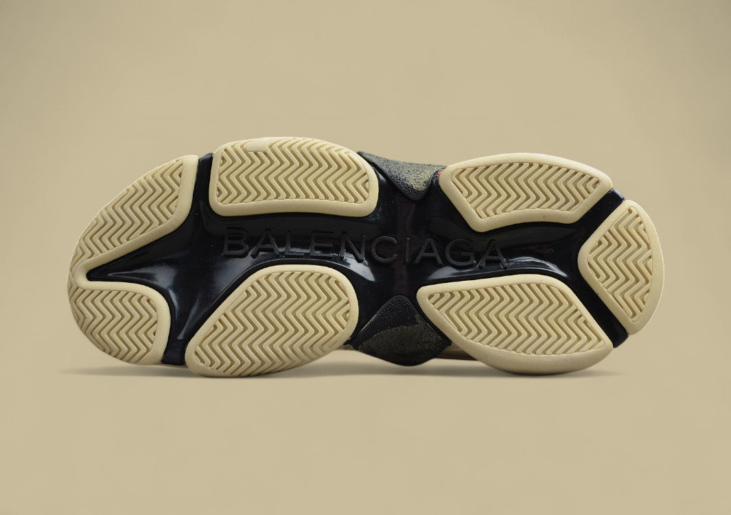 Balenciaga Distressed Black Rice Red Women's Shoes