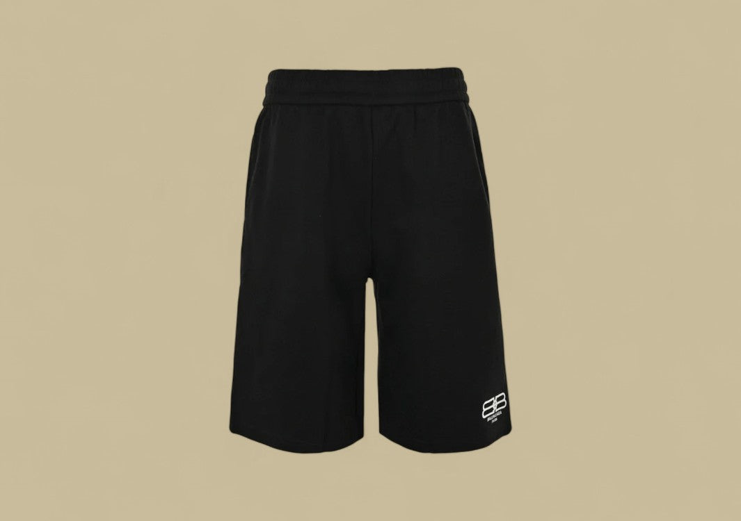 Balenciaga Embroidery Double B Logo Shorts – Black