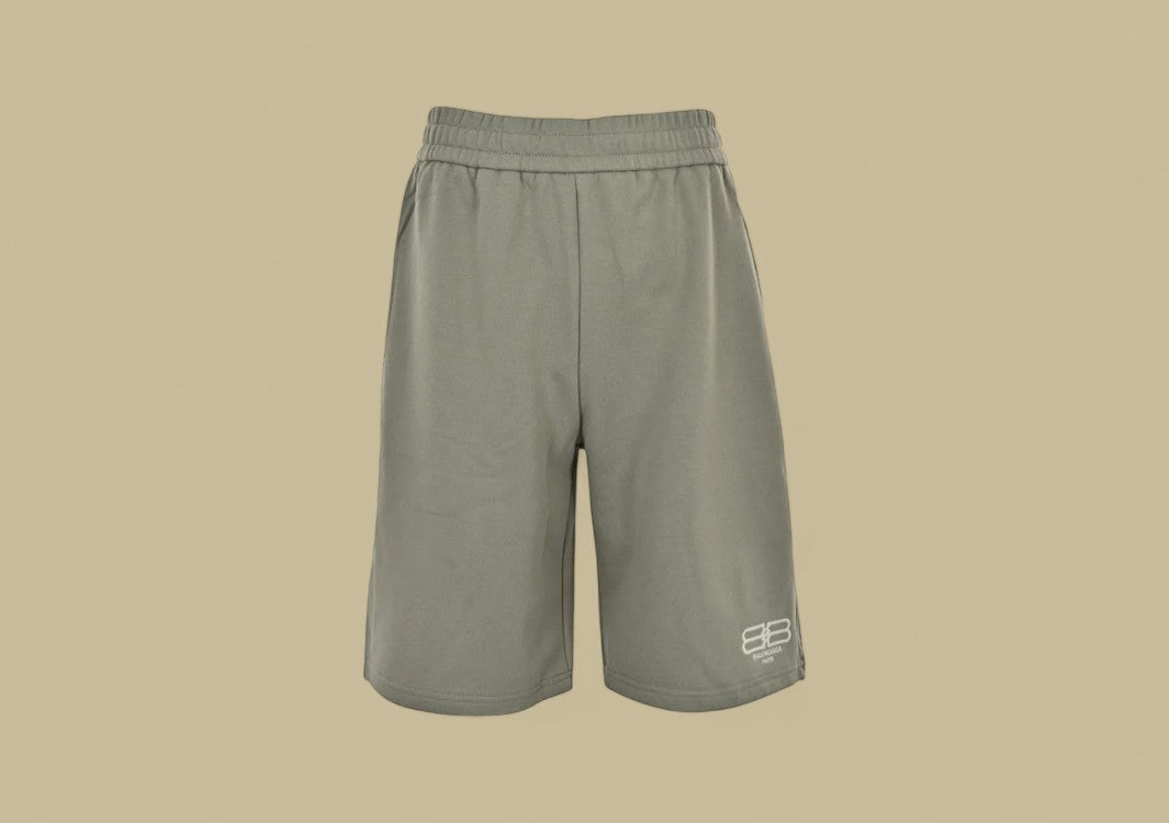 Balenciaga Embroidery Double B Logo Shorts – Olive Green