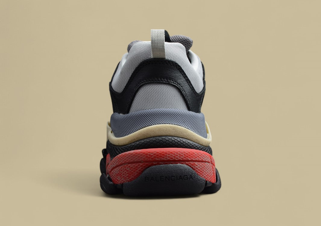 Balenciaga Gray-red Men's And Women's Shoes