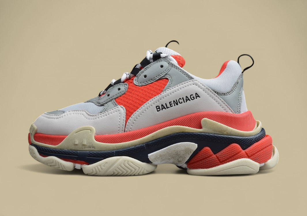 Balenciaga Gray And Red Men's And Women's Shoes