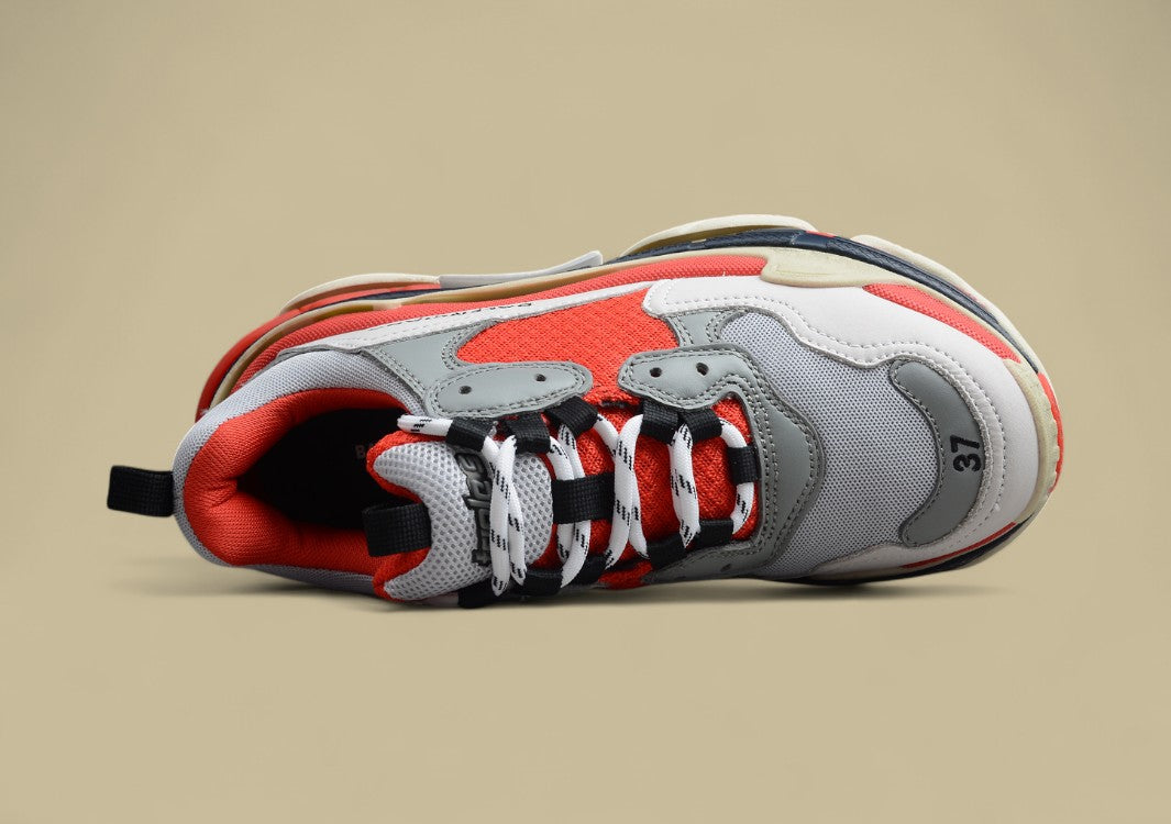 Balenciaga Gray And Red Men's And Women's Shoes