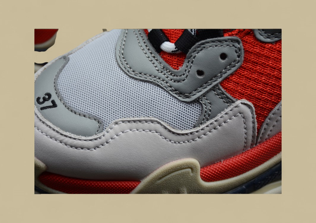 Balenciaga Gray And Red Men's And Women's Shoes