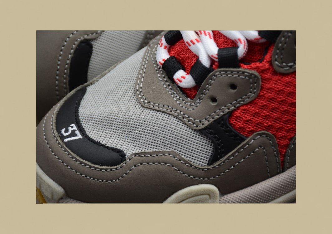 Balenciaga Gray Red And Blue Men's And Women's Shoes