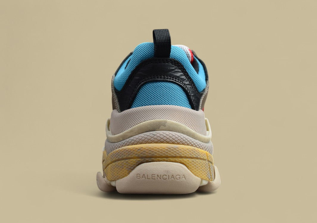 Balenciaga Gray Red And Blue Men's And Women's Shoes