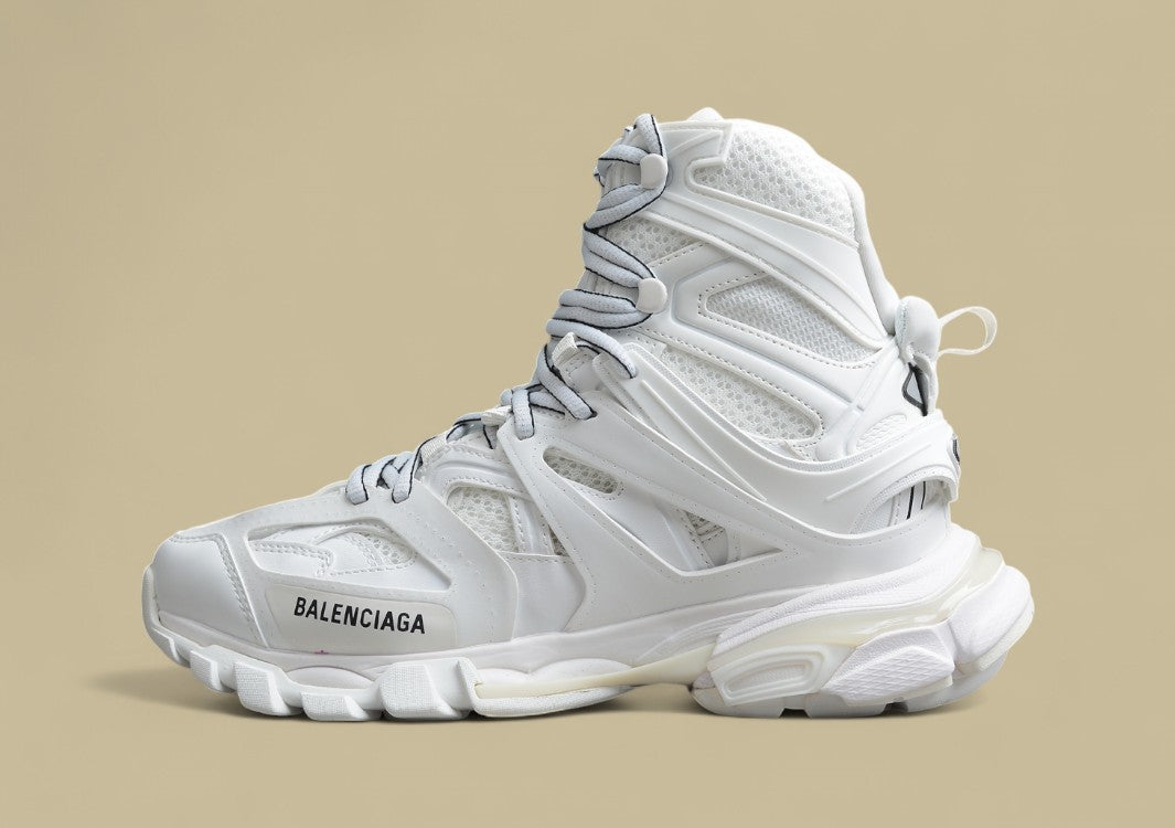 Balenciaga High-Top Mesh-Nylon Dad Sneaker in White