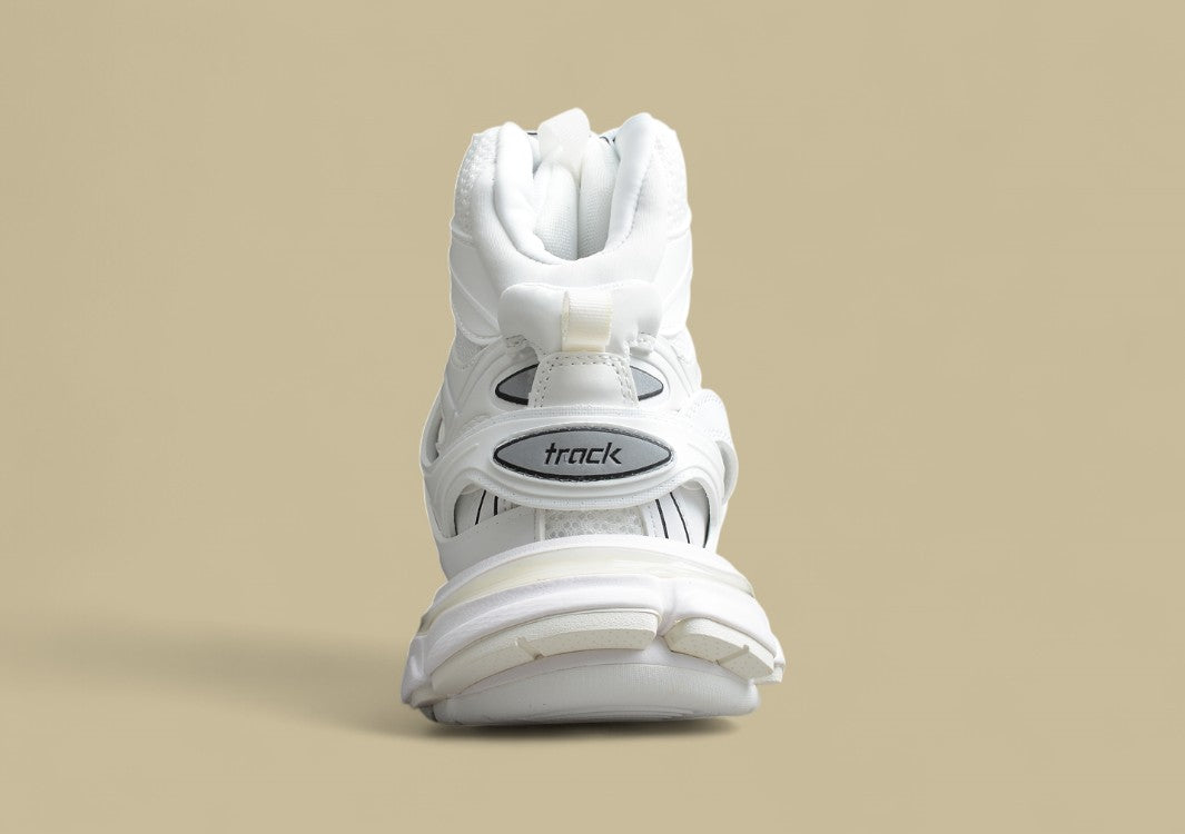 Balenciaga High-Top Mesh-Nylon Dad Sneaker in White