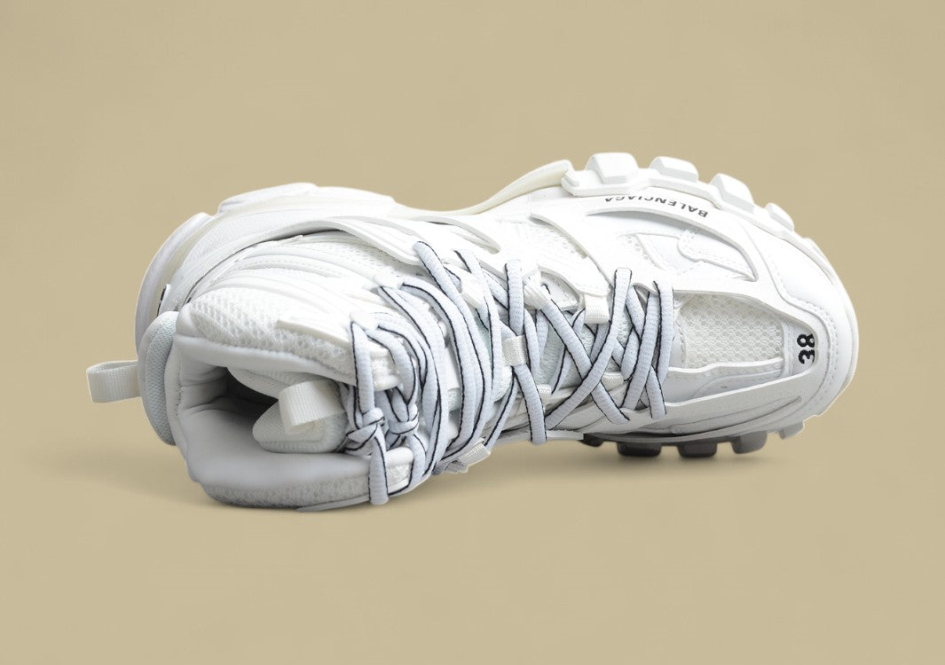 Balenciaga High-Top Mesh-Nylon Dad Sneaker in White