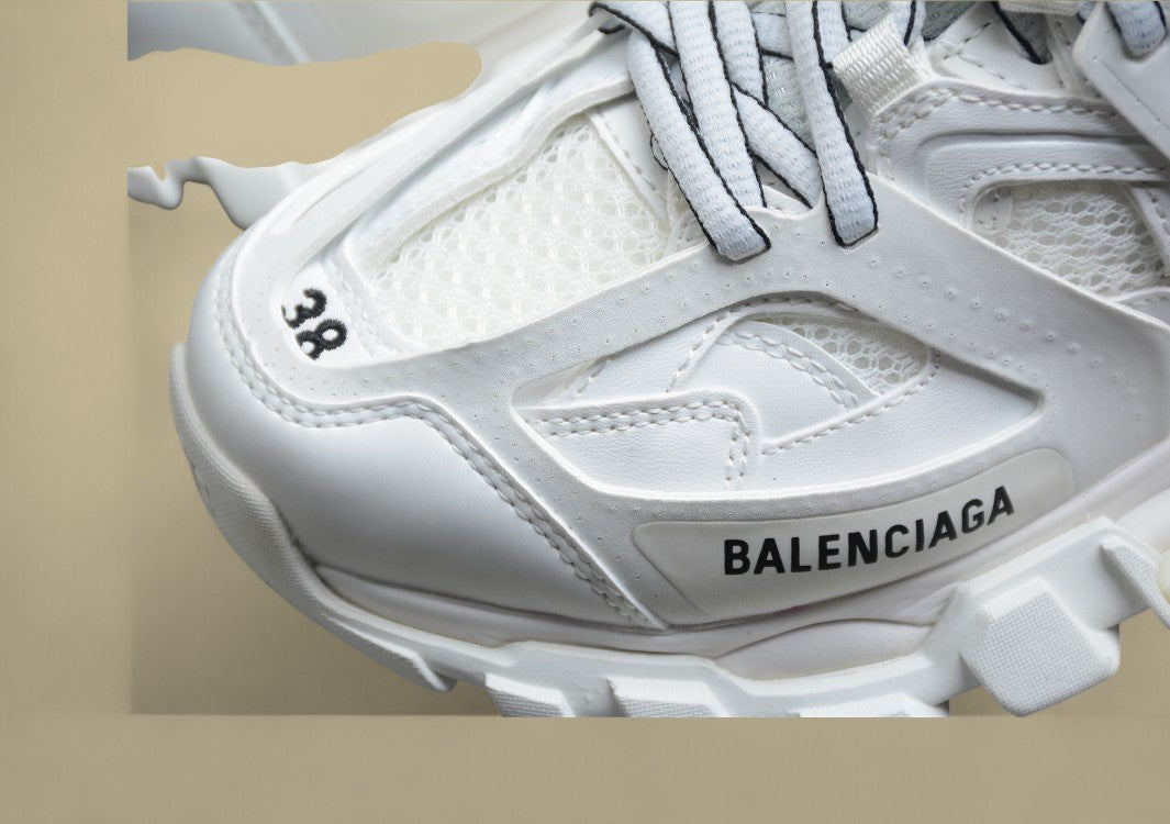 Balenciaga High-Top Mesh-Nylon Dad Sneaker in White