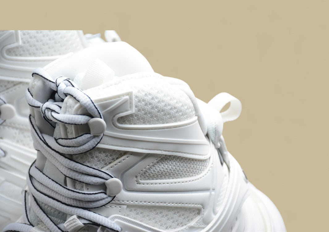 Balenciaga High-Top Mesh-Nylon Dad Sneaker in White