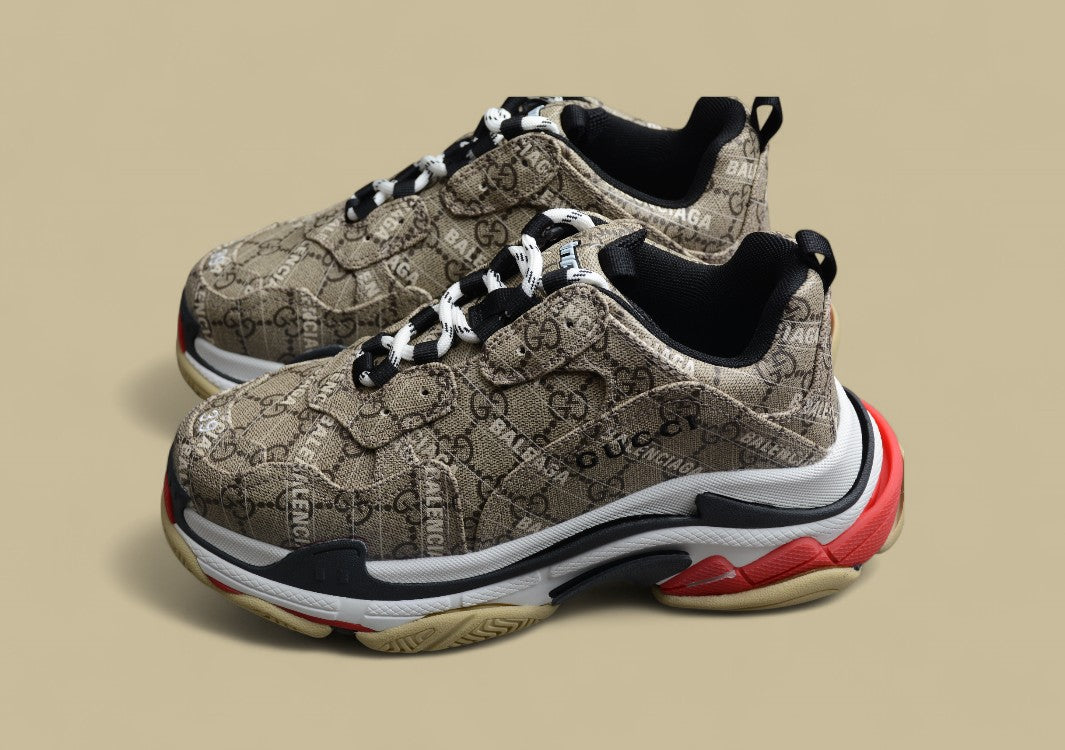 Balenciaga Joint Fashion Breathable Dad Shoes Brown